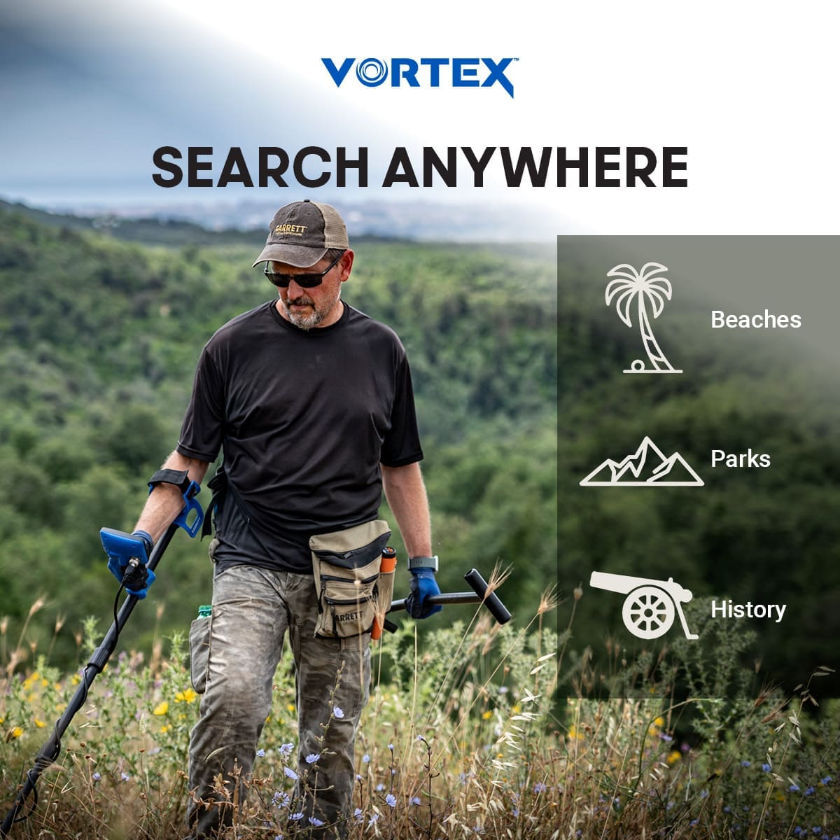 Konya Garrett Vortex VX5 Dedektör - Vortex ekran düzeni, hedef ID okumayı sade tutarak yeni kullanıcıyı hızlandırır.